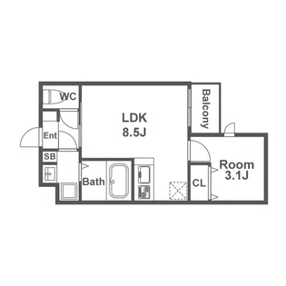 アヴェニール蛍池南町【2階】の間取り