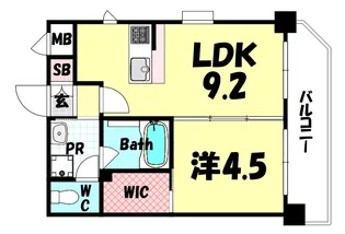 サンライト割塚【5階】の間取り
