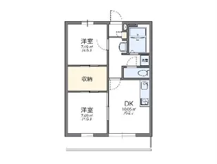 レオパレスソレイユ【2階】の間取り