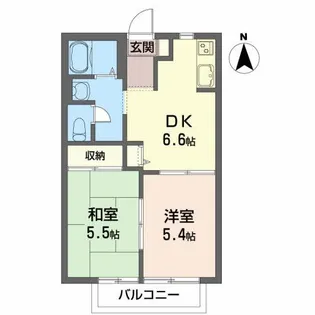 パークサイド中野B【2階】の間取り