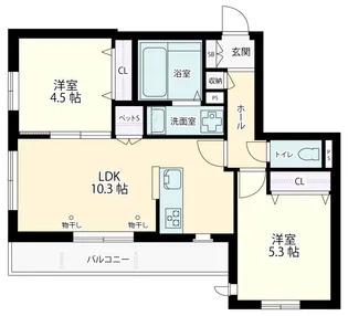 パークサイド芦花【3階】の間取り