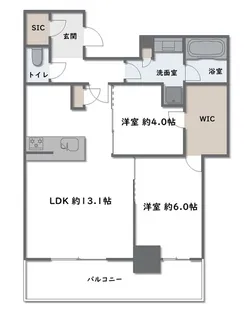 シエリアタワー大阪堀江【16階】の間取り