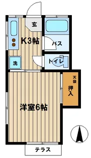 西永福コーポ【1階】の間取り