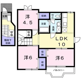 カーサ・ラフィネ A棟【2階】の間取り
