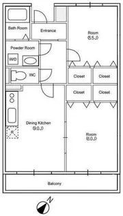 グランドプラム岡本【1階】の間取り