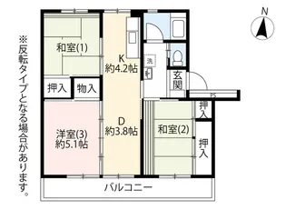 UR多摩ニュータウン永山【3階】の間取り