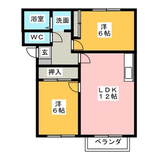プロパティ大溝B棟【1階】の間取り
