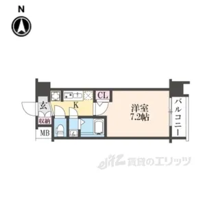 エステムコート京都二条【3階】の間取り