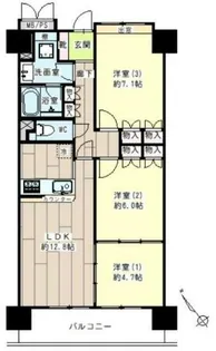 サンリバーオオモリ【6階】の間取り