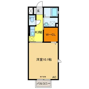 岐阜県岐阜市岩地1【アパート】の間取り