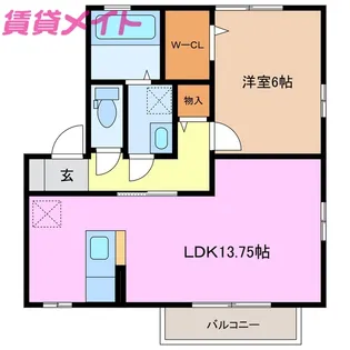 シダーフィールド A【2階】の間取り