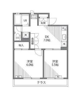 フラワーハイツ嶋B棟【1階】の間取り