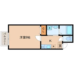 スカイハーツ新田【2階】の間取り