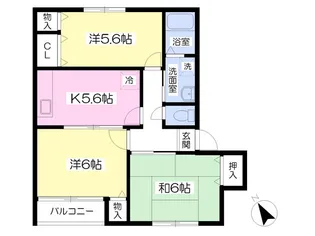 アバンサール八乙女V【1階】の間取り