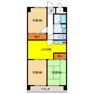 岐阜県岐阜市加納神明町4【マンション】の間取り