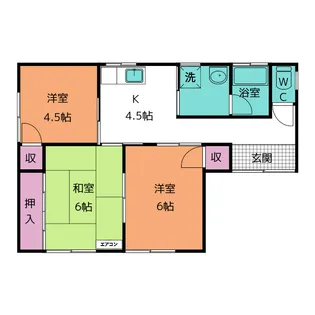 宮城県仙台市若林区六郷【一戸建】の間取り