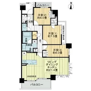 ライオンズ嵯峨天龍寺若宮 東の邸【4階】の間取り
