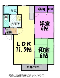 栃木県宇都宮市下岡本町【アパート】の間取り