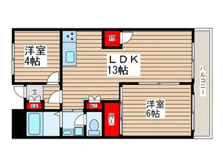 ハイツ久米川【2階】の間取り