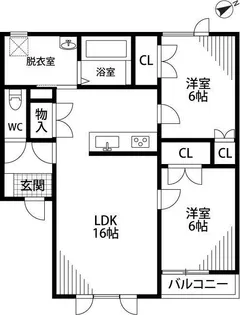TOWN新町東1 T&K【3階】の間取り