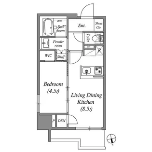 コスモグラシア浅草【9階】の間取り