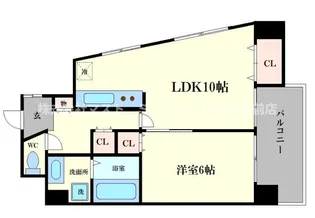 クイーンズコート阿波座【4階】の間取り