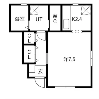 エル アルビオ G棟【1階】の間取り