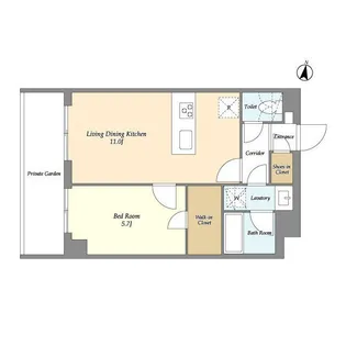 メゾンドオンディーヌ【1階】の間取り