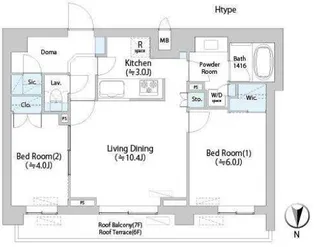 ネウボーノ菊川II【7階】の間取り