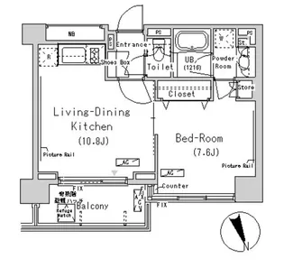 パークキューブ代々木富ヶ谷【3階】の間取り