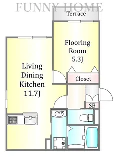 オーラム ブルーム豊玉【1階】の間取り