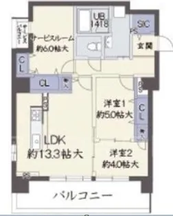 ユープテリア天王寺【3階】の間取り