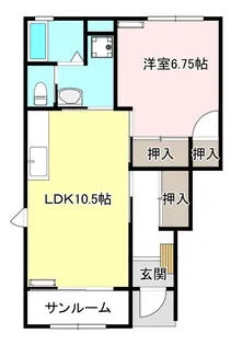 アイケーハイムB【1階】の間取り