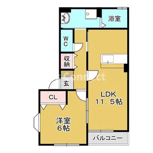 第8メゾンアカマB棟【1階】の間取り