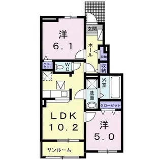 ルタン・フィオーレ【1階】の間取り