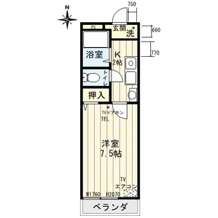 αメゾンII【2階】の間取り