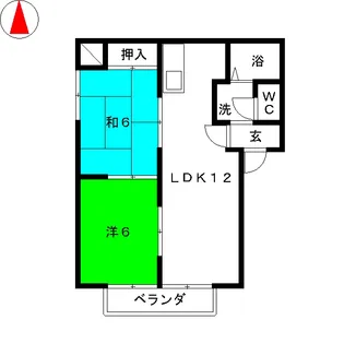 ロワイユ B 165028【2階】の間取り