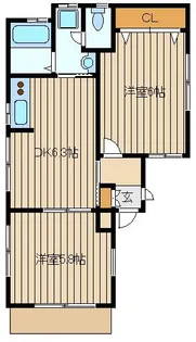 クレールアールアンドケー【1階】の間取り