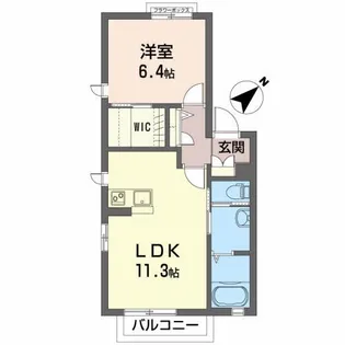 シャーメゾンアルフラット【2階】の間取り