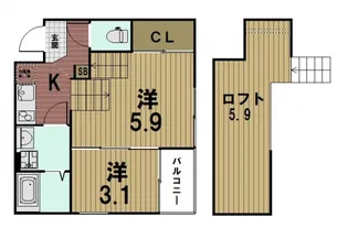 ハーモニーテラス醍醐サウスウエスト【1階】の間取り