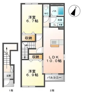 シャルマンフルール【2階】の間取り