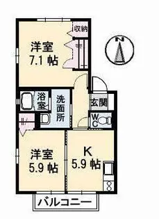 メゾン・エクランタン A棟【2階】の間取り
