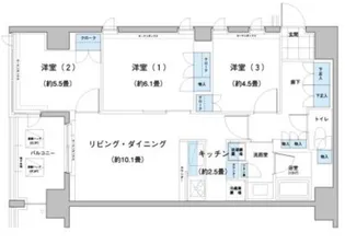 ガーデニエール砧レジデンス【2階】の間取り