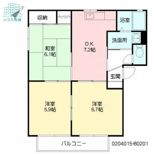 バリュージュ協和B棟【2階】の間取り
