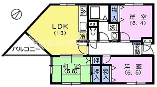 カーサ デ ローブル【2階】の間取り