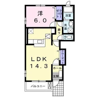 アン・ボヌールA【1階】の間取り