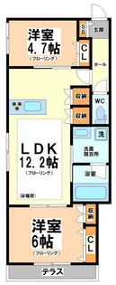 Hilltop West【1階】の間取り