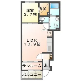 ハイシード平和【1階】の間取り