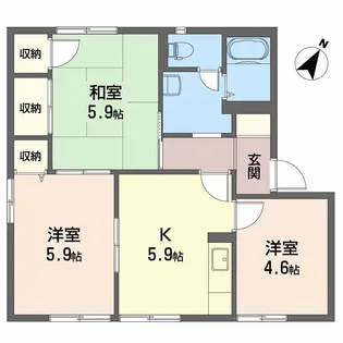 ドミール北内 A棟【1階】の間取り