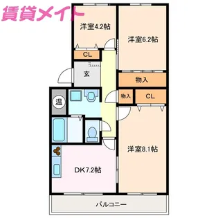 フィオーレマキ【1階】の間取り
